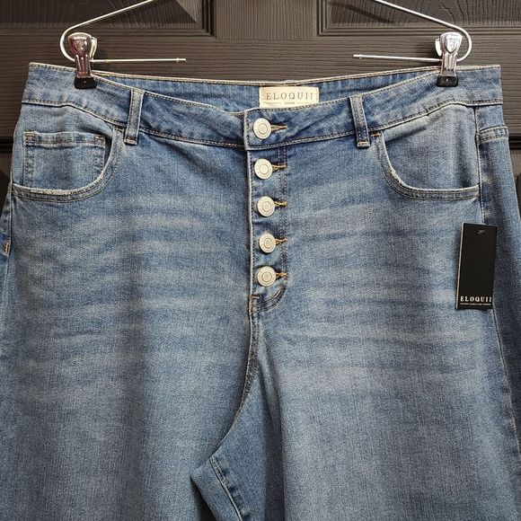 Eloquii Crop Wide Leg Jeans - Picture 5 of 14